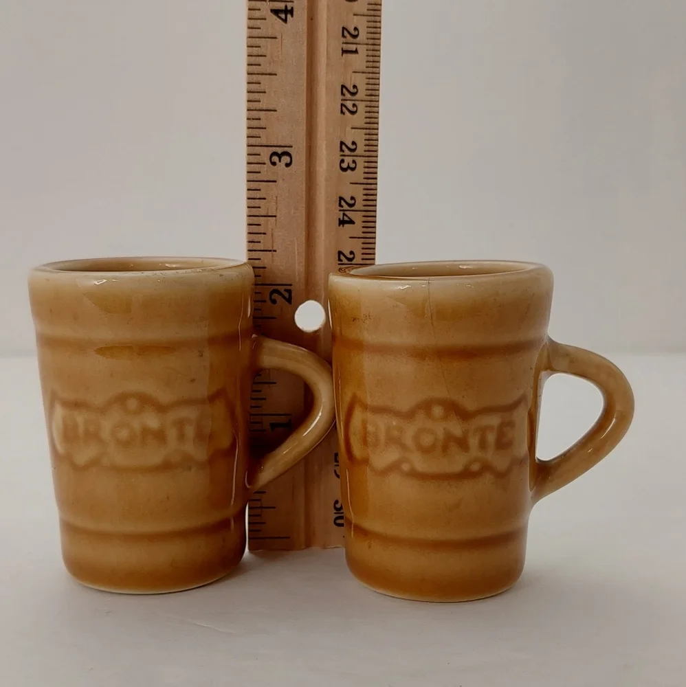 Bronte Shot Glasses Genuine Regal China Yorkshire Liqueur Pair Mini Mugs